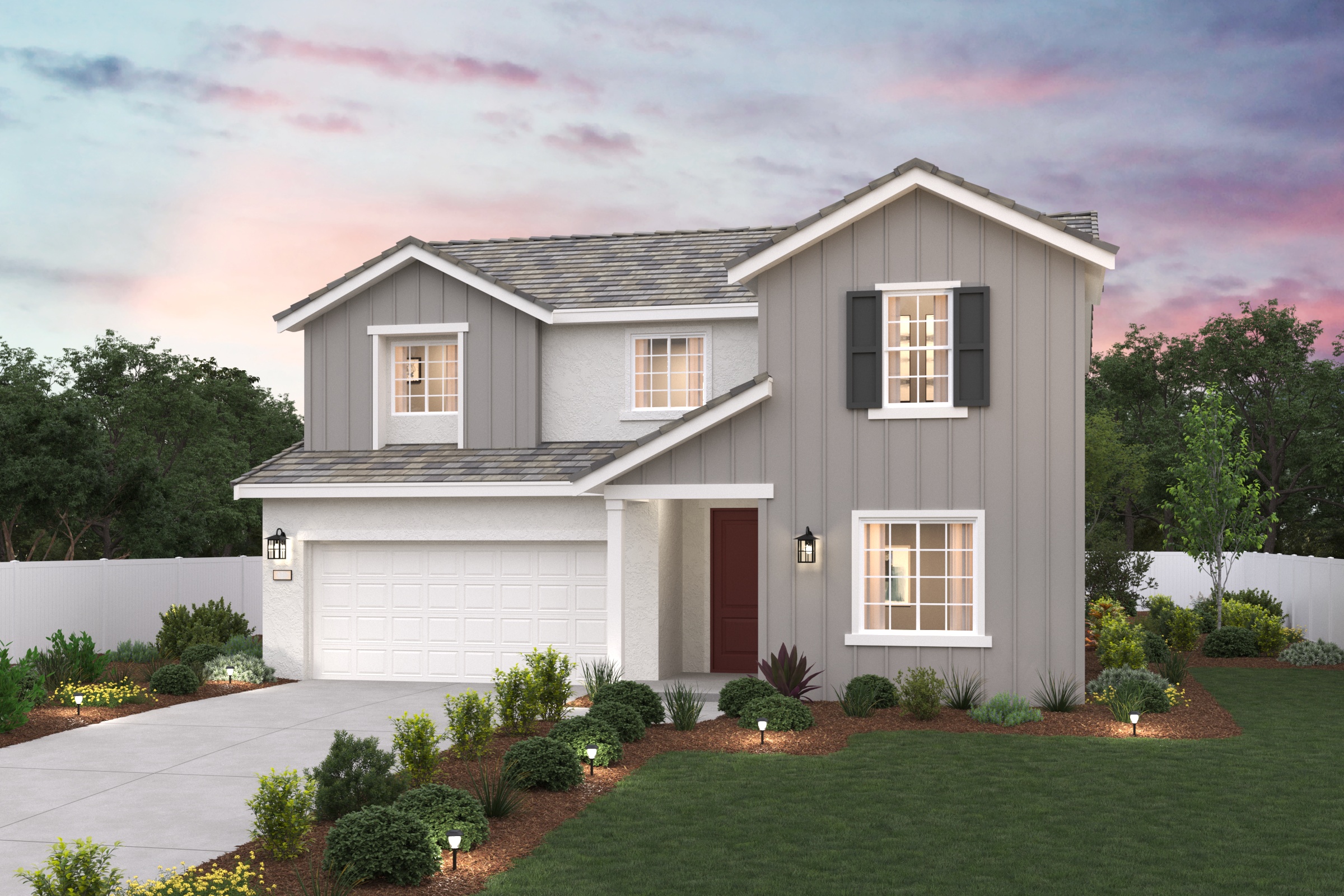 A house with a driveway.