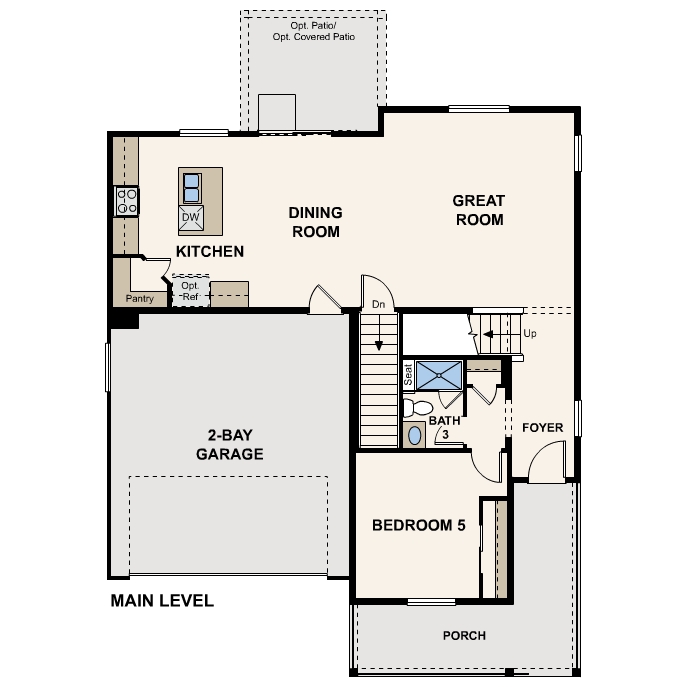 Diagram, engineering drawing. Powell Floorplan, Main Level