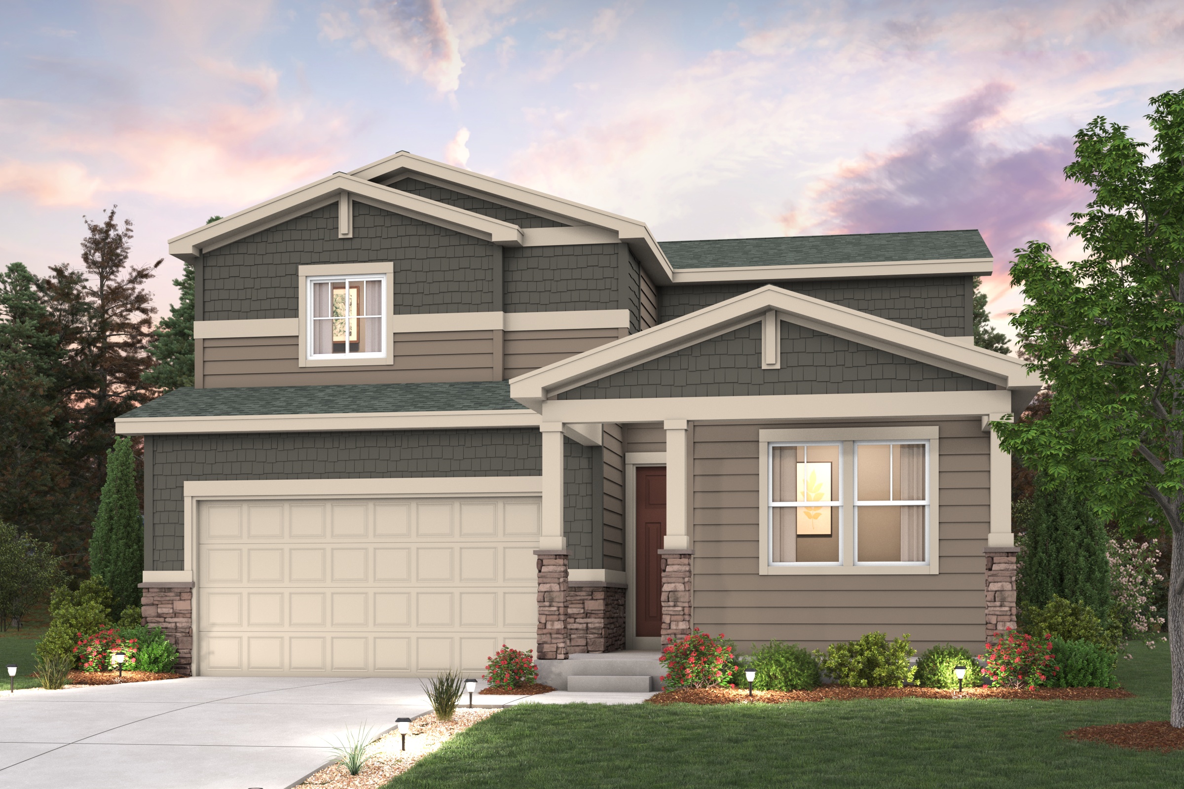 A house with a garage.