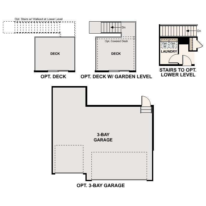 Diagram. Cimarron Floorplan, Main Level Options