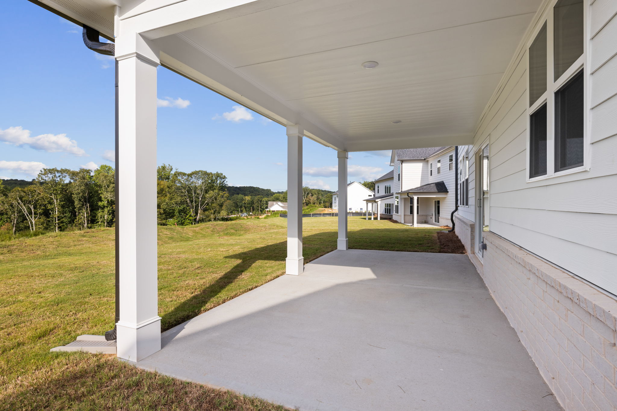 A house with a covered porch.