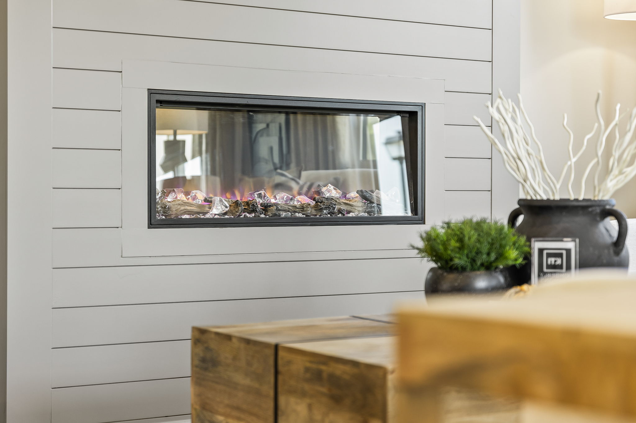 A window with a fish tank.