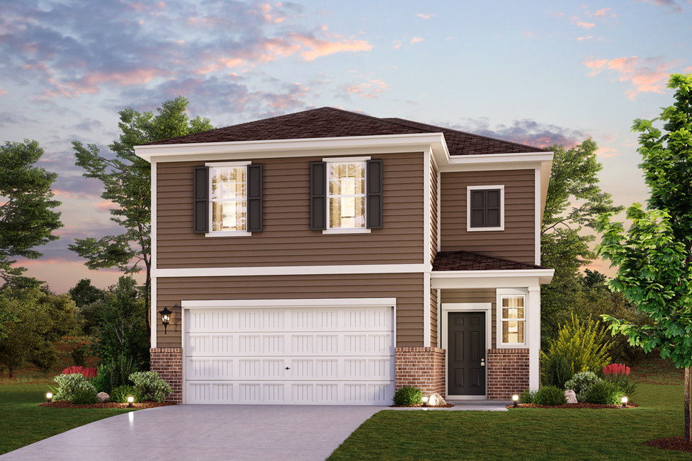 A house with a garage.