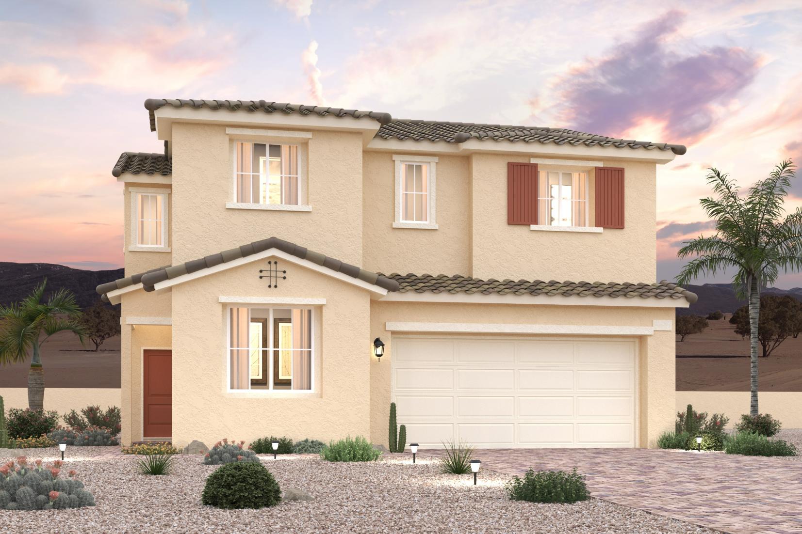 A house with a garage.