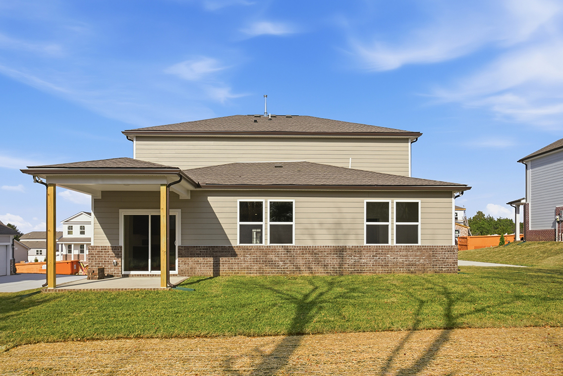 A house with a brick wall.