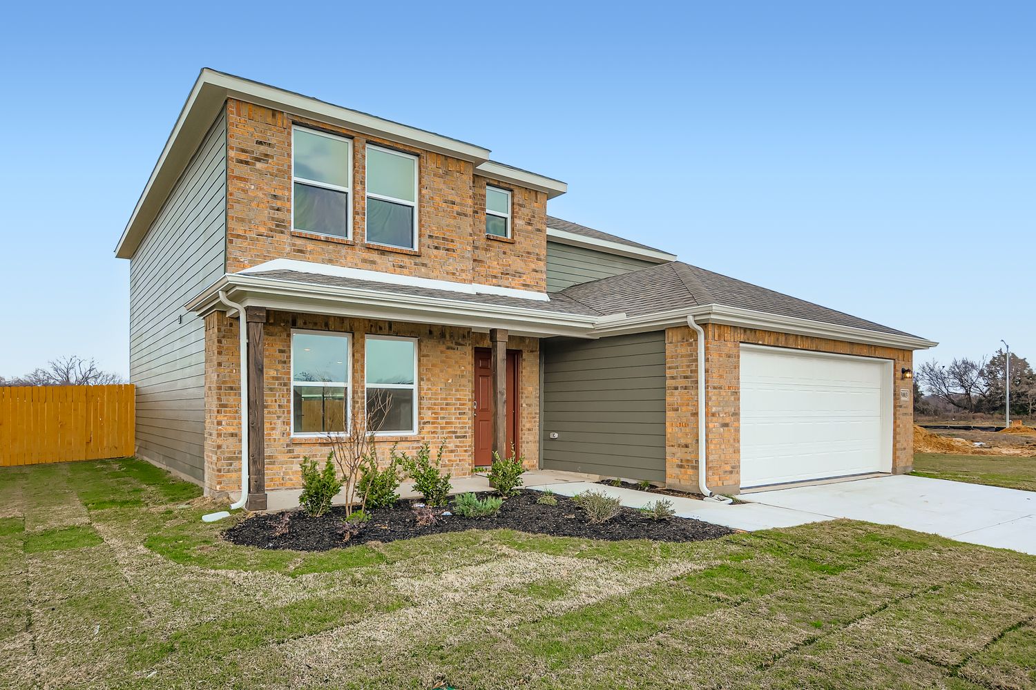 A house with a garage.