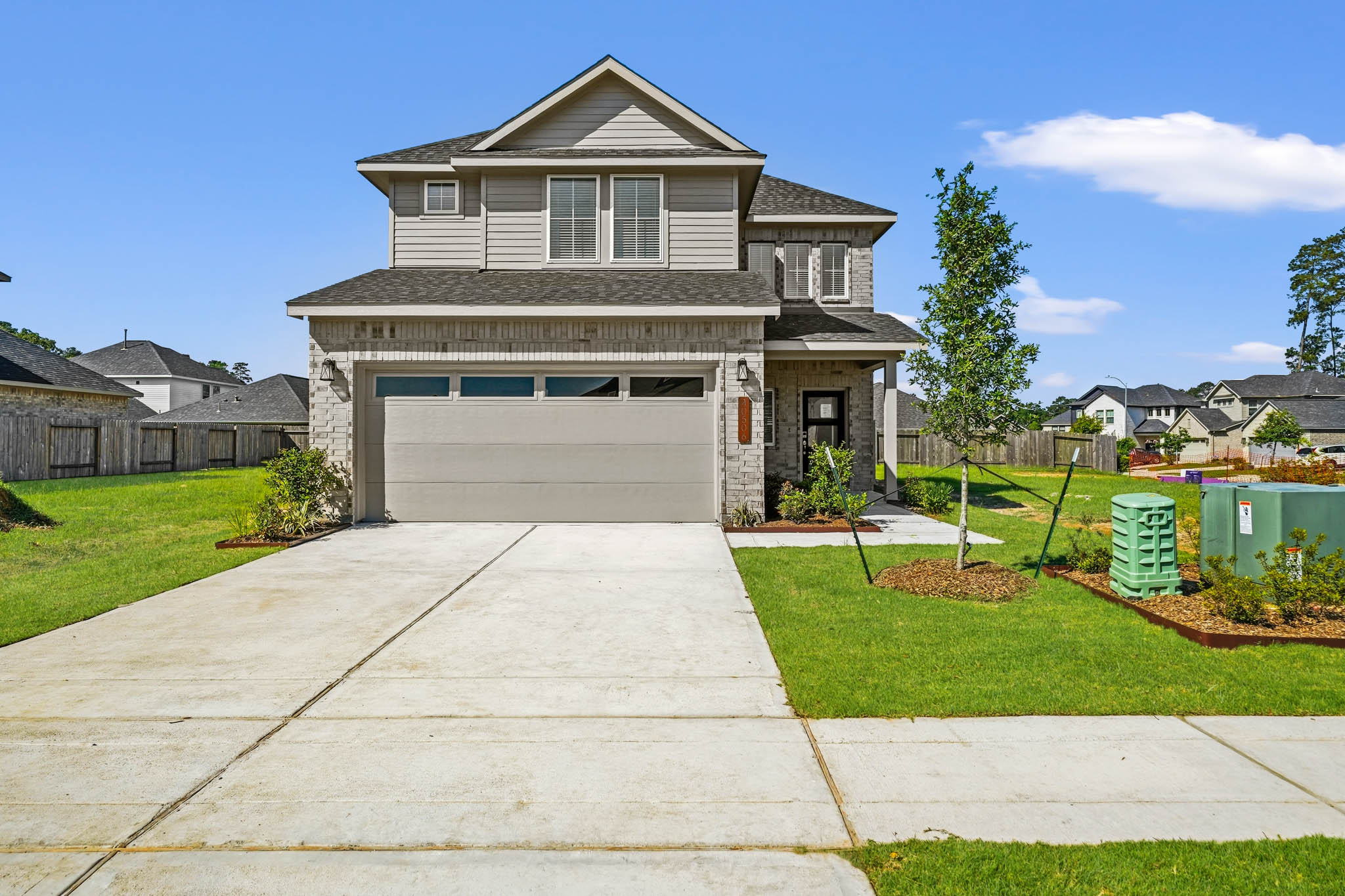 A house with a driveway.