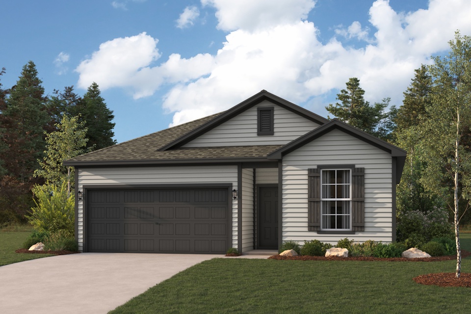 A house with a garage.