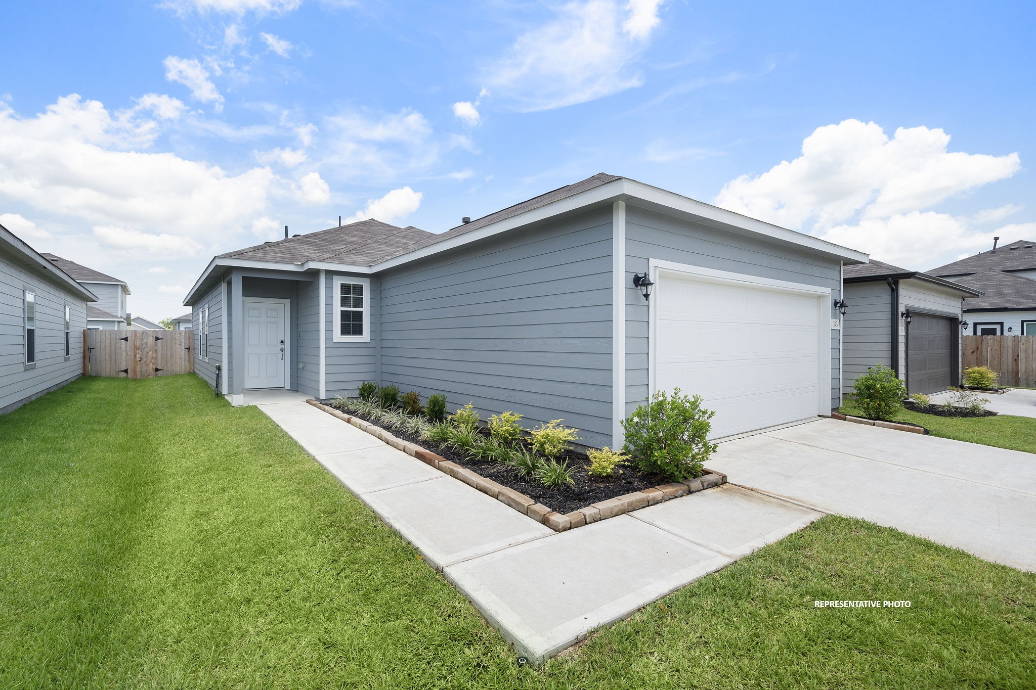 A house with a garage.