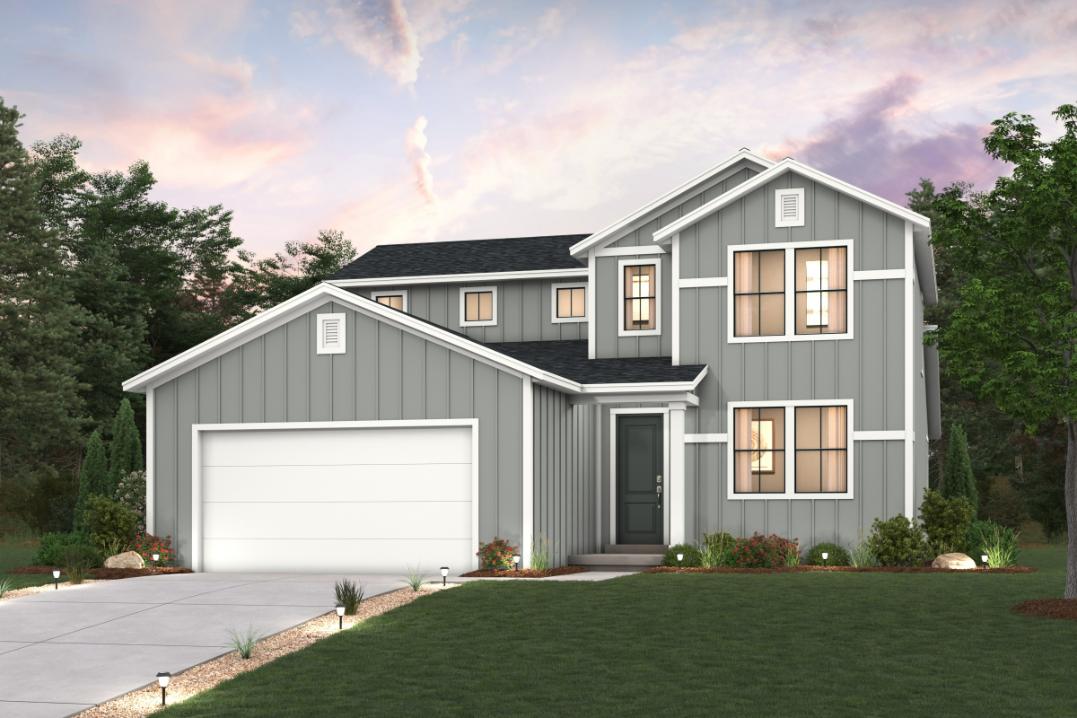 A house with a garage.