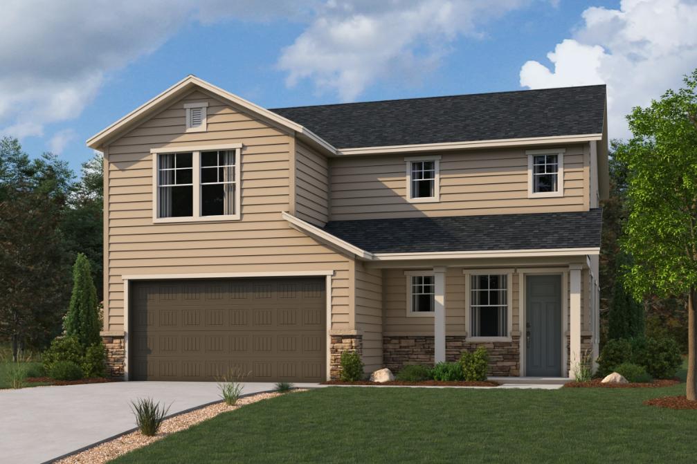 A house with a garage.