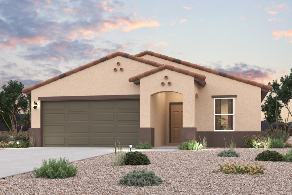 A house with a garage.