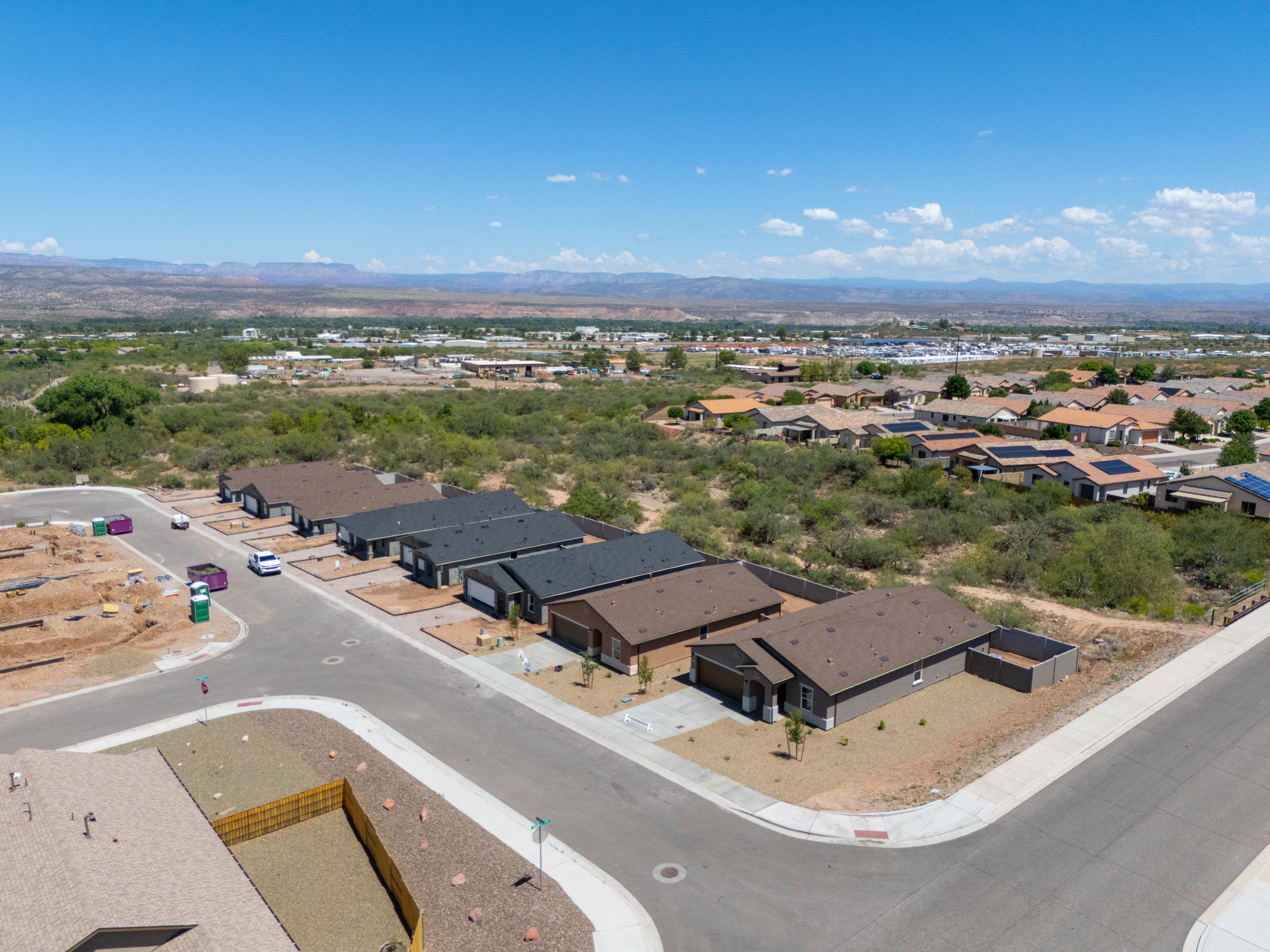 A view of a town from above.