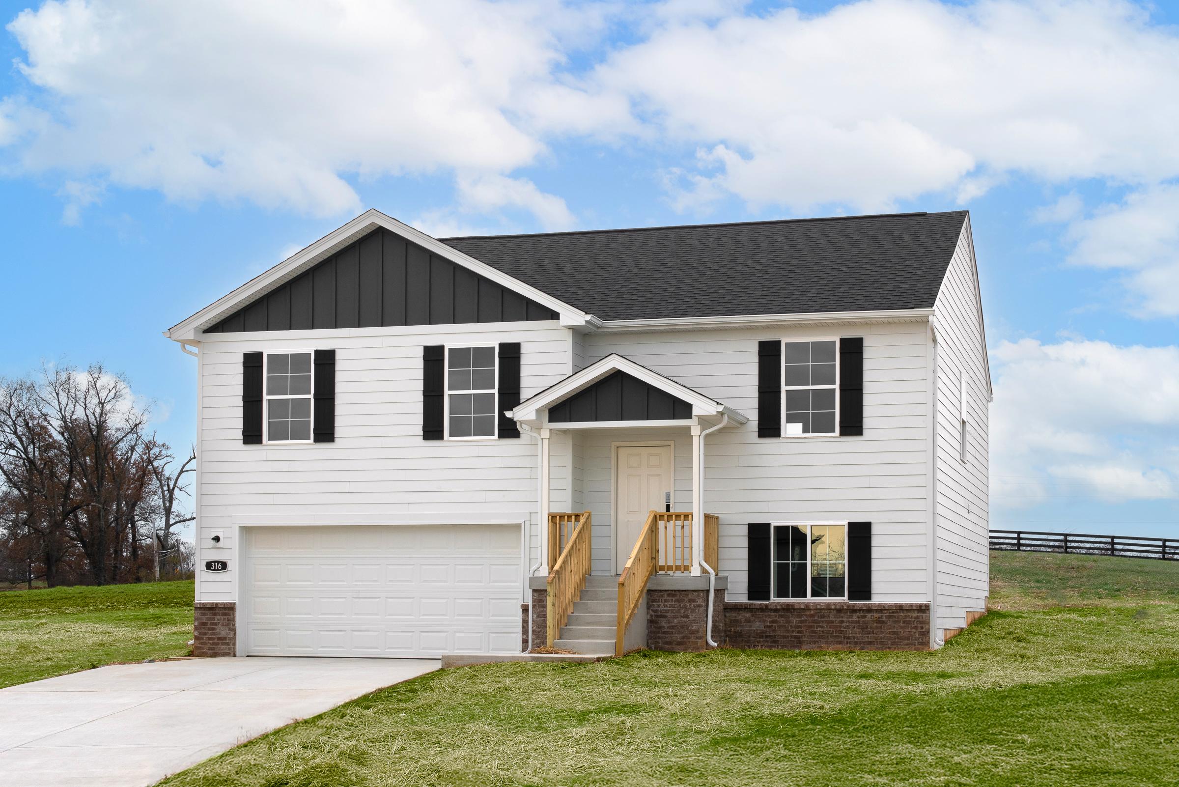 A house with a garage.