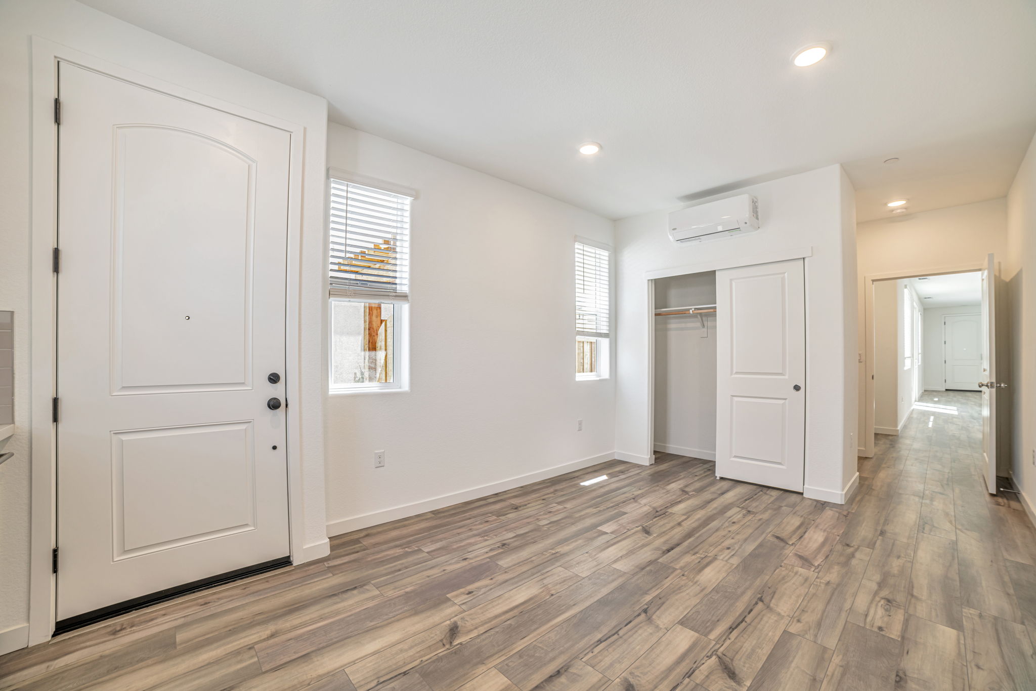 A room with white doors.