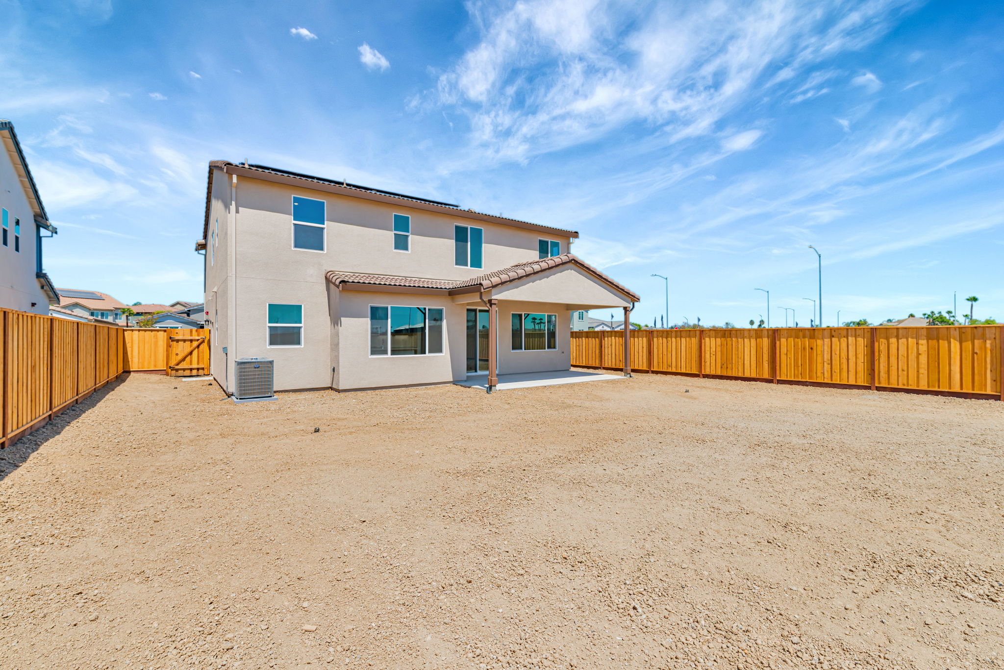 A building with a fence around it.